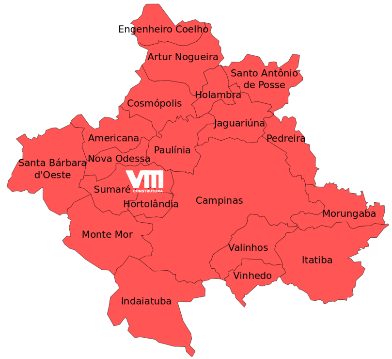 Mapa RMC Campinas VM Construtora